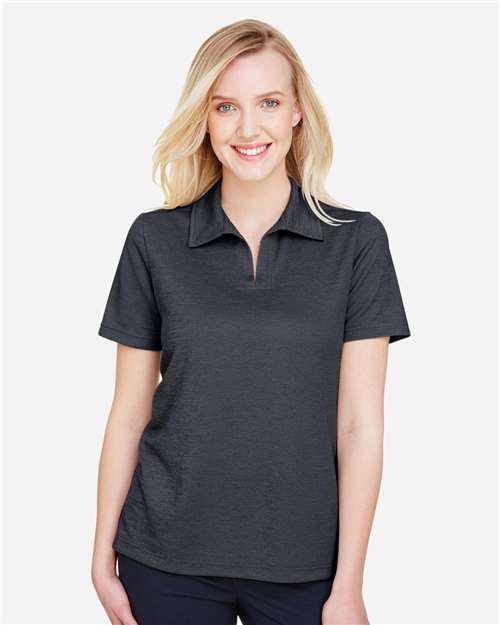 Black Heather Women's CrownLux Performance® Address Melange Polo - DG22W