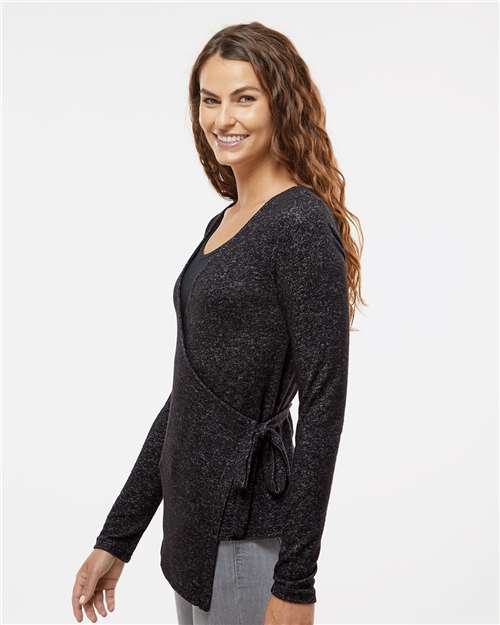 Black Heather Women's Cuddle Wrap Top - BW1301