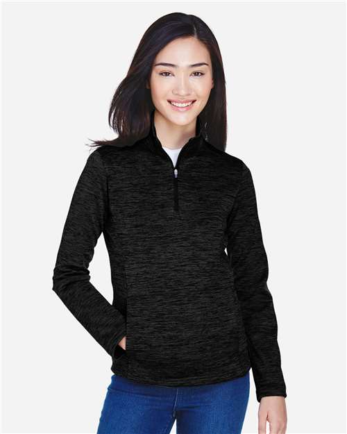 Black Heather Women's Newbury Mélange Fleece Quarter-Zip Pullover - DG798W