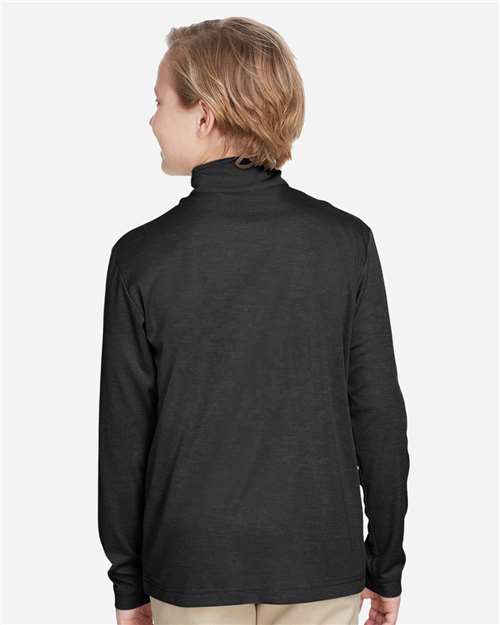 Black Heather Youth Zone Sonic Heather Performance Quarter-Zip Pullolver - TT31HY