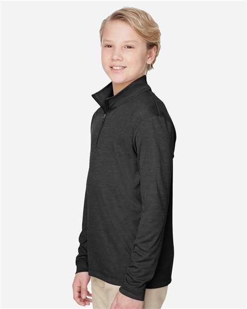 Black Heather Youth Zone Sonic Heather Performance Quarter-Zip Pullolver - TT31HY
