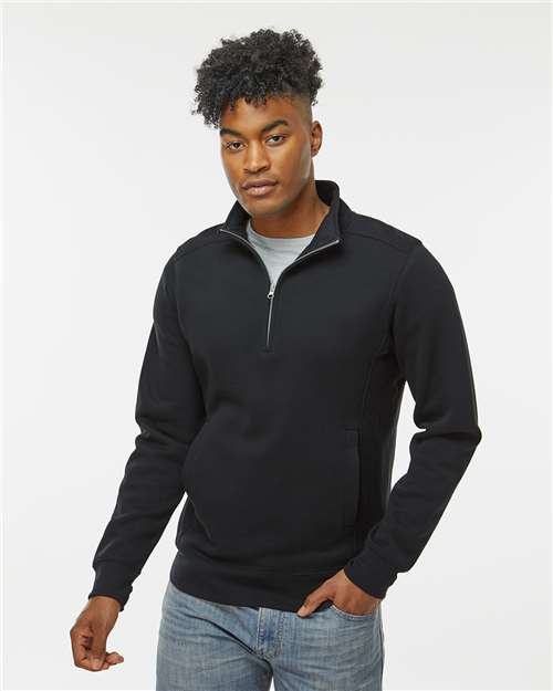 Black Heavyweight Fleece Quarter-Zip Sweatshirt - 8717