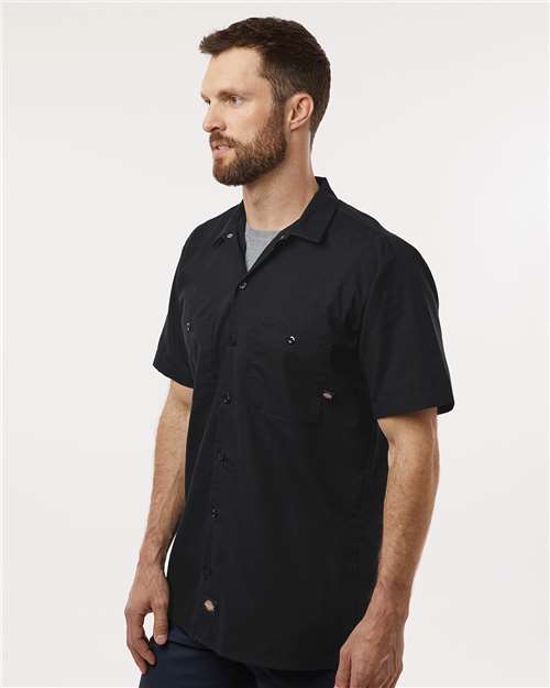Black Industrial Short Sleeve Work Shirt - S535