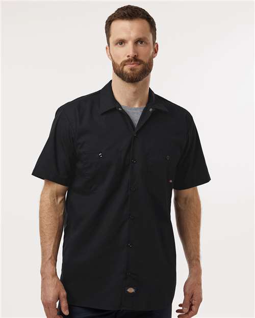 Black Industrial Short Sleeve Work Shirt - Tall Sizes - S535T