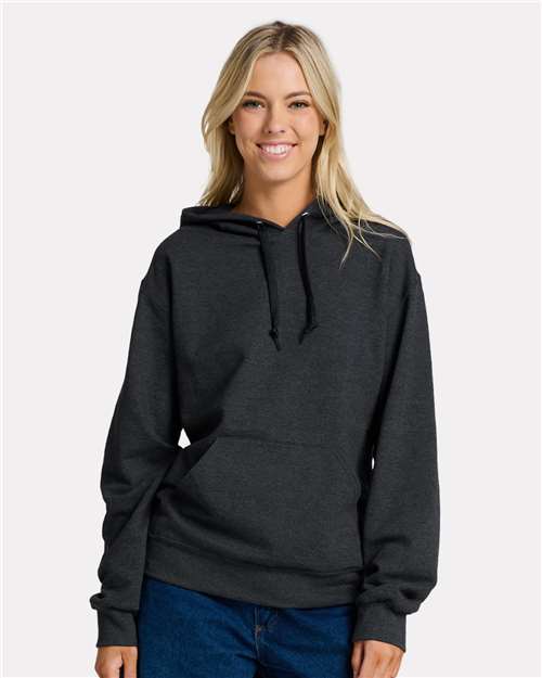 Black Ink Heather Ultimate CVC Hooded Sweatshirt - IC49MR