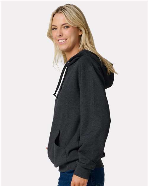 Black Ink Heather Ultimate CVC Hooded Sweatshirt - IC49MR