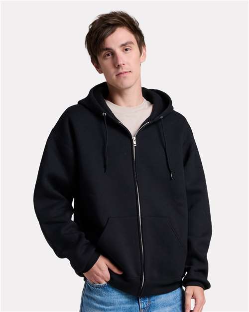 Black Ink Rugged Full-Zip Hooded Sweatshirt - Z12MR