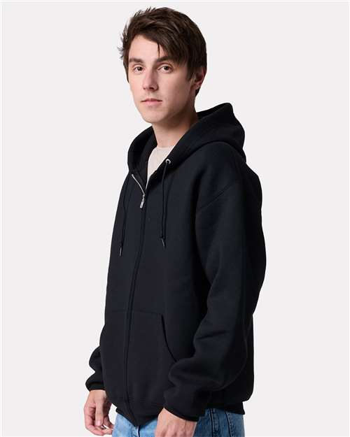 Black Ink Rugged Full-Zip Hooded Sweatshirt - Z12MR