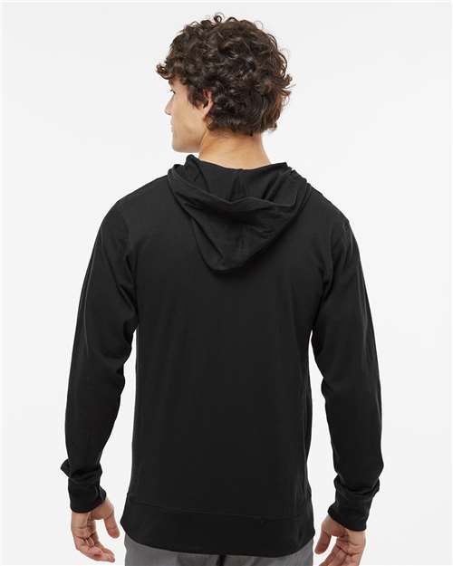 Black Jersey Sport Lace Hooded Pullover - 8231
