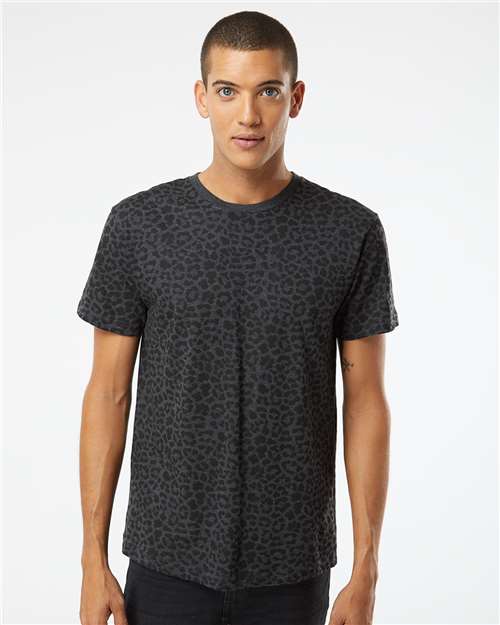 Black Leopard Fine Jersey Tee - 6901