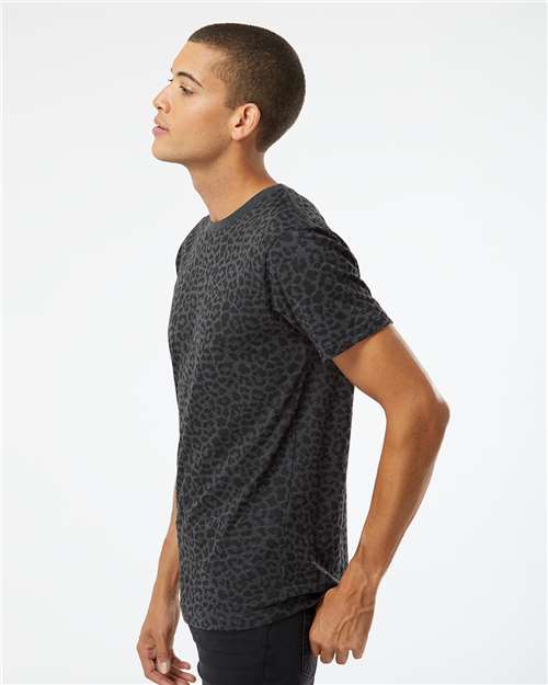 Black Leopard Fine Jersey Tee - 6901