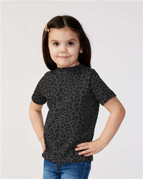 Black Leopard Toddler Fine Jersey Tee - 3321