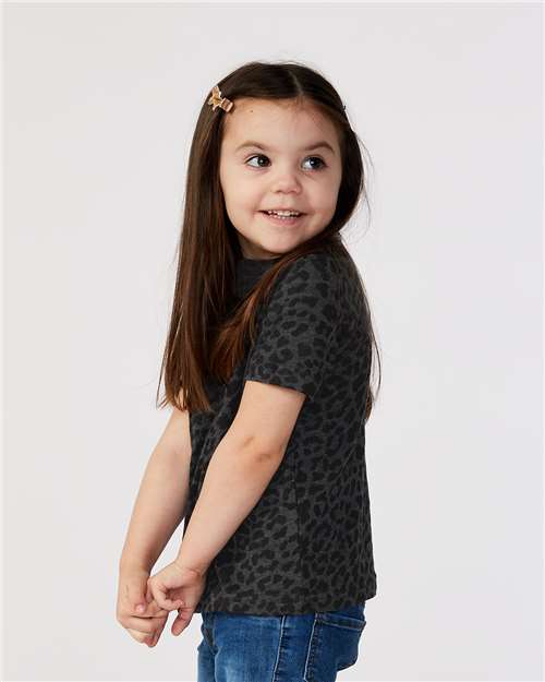 Black Leopard Toddler Fine Jersey Tee - 3321