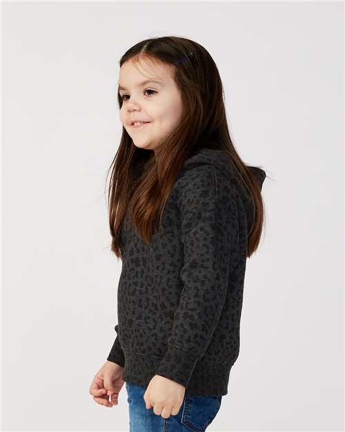 Black Leopard Toddler Pullover Fleece Hoodie - 3326