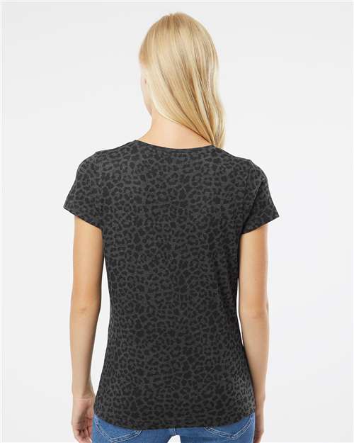 Black Leopard Women's Fine Jersey Tee - 3516