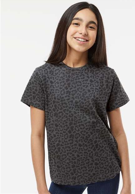 Black Leopard Youth Fine Jersey Tee - 6101
