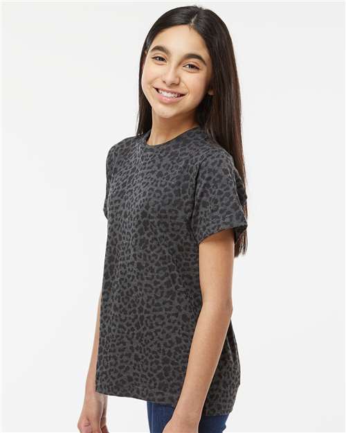 Black Leopard Youth Fine Jersey Tee - 6101
