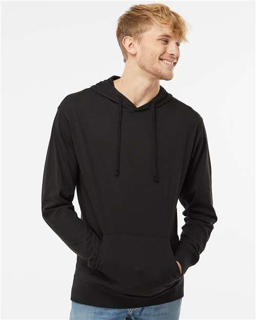 Black Lightweight Hooded Pullover T-Shirt - SS150J