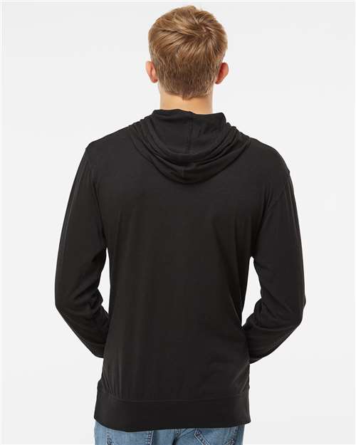 Black Lightweight Hooded Pullover T-Shirt - SS150J