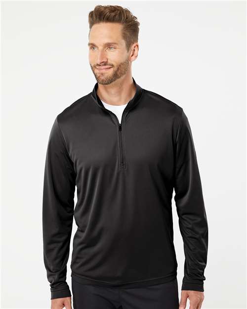 Black Lightweight Quarter-Zip Pullover - A401