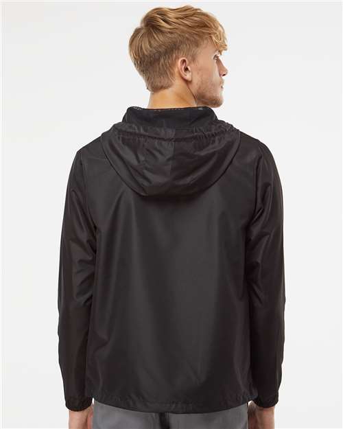 Black Lightweight Quarter-Zip Windbreaker Pullover Jacket - EXP54LWP