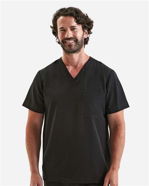 Black Limitless V-Neck Stretch Scrub Top - NN200