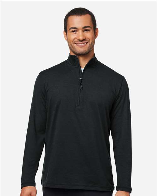 Black Marble Marbled Jersey Fairway Quarter-Zip Pullover - MDP1772