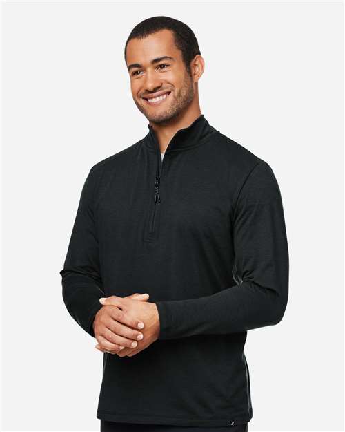 Black Marble Marbled Jersey Fairway Quarter-Zip Pullover - MDP1772