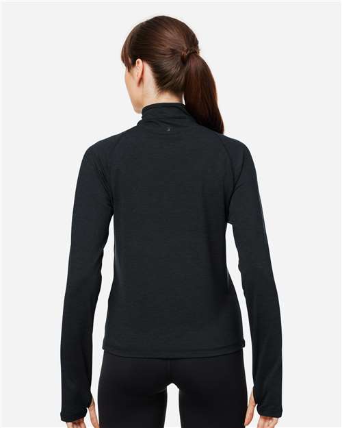Black Marble Women's Marbled Jersey Fairway Quarter-Zip Pullover - PDP8023