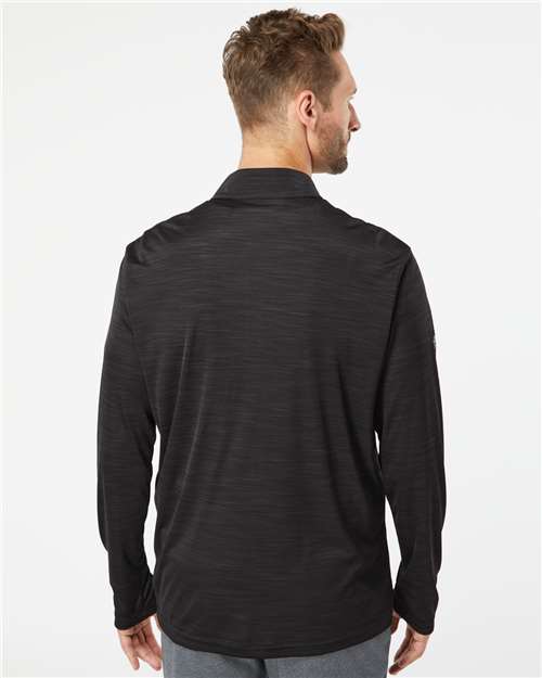 Black Melange Lightweight Mélange Quarter-Zip Pullover - A475