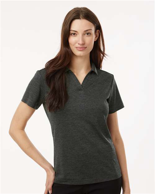 Black Melange Women's Performance Mélange Polo - 4HM00L