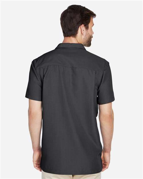 Black Men's Barbados Textured Camp Shirt - M560