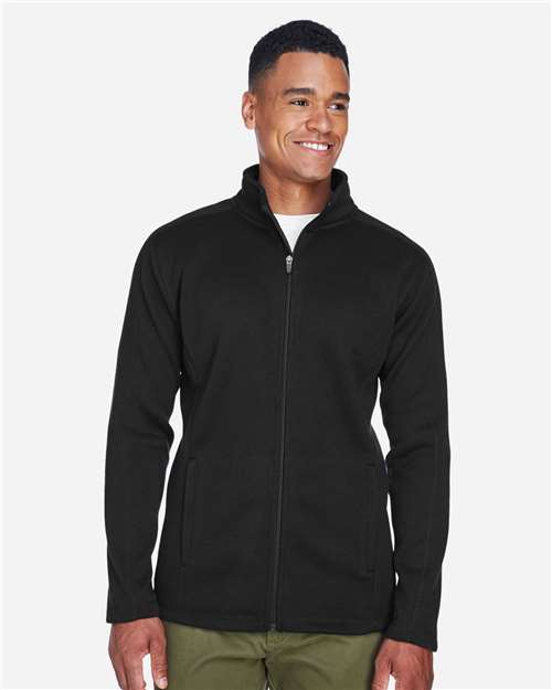 Black Men's Bristol Full-Zip Sweater Fleece Jacket - DG793