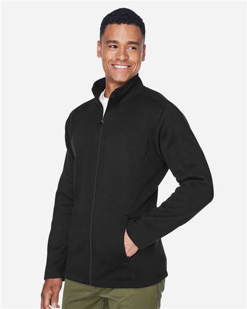 Black Men's Bristol Full-Zip Sweater Fleece Jacket - DG793