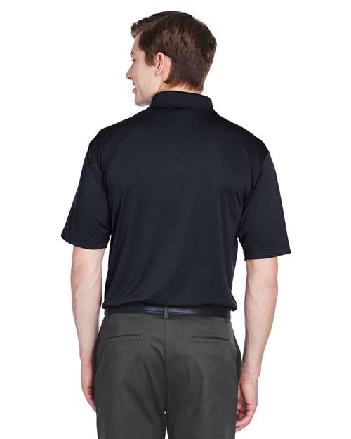 Black Men's Cool & Dry 8-Star Elite Performance Interlock Polo - 8610