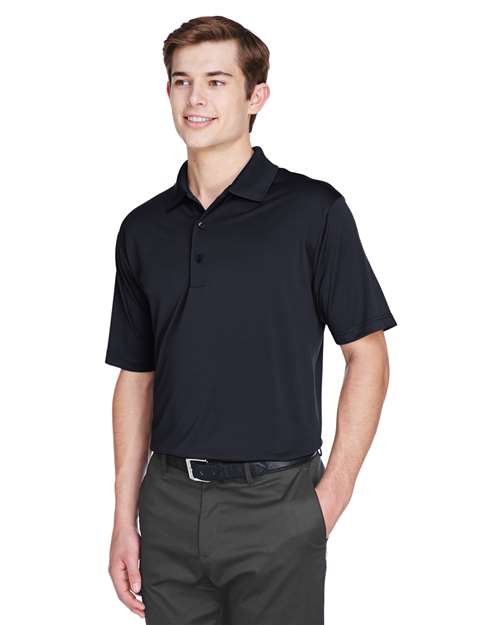 Black Men's Cool & Dry 8-Star Elite Performance Interlock Polo - 8610
