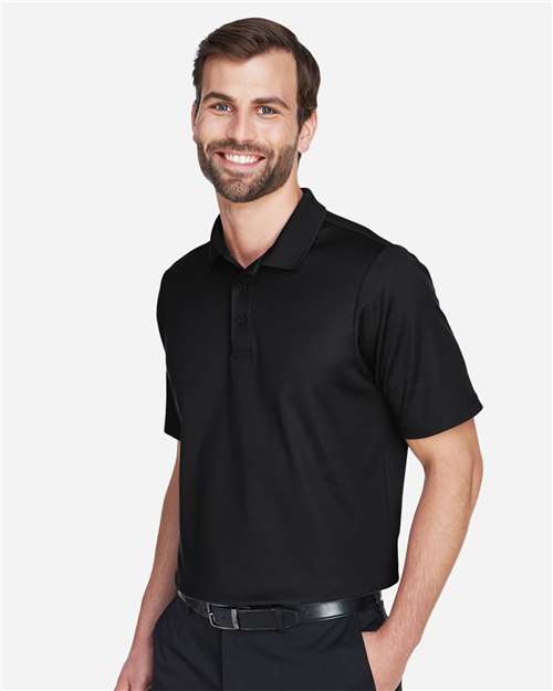 Black Men's CrownLux Performance® Plaited Polo - DG20