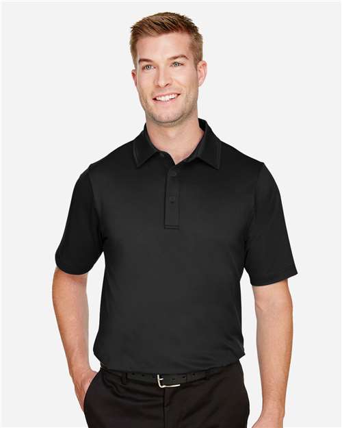 Black Men's CrownLux Performance® Range Flex Polo - DG21