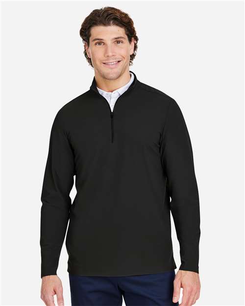 Black Men's CrownLux Performance® Windsor Welded Quarter-Zip Pullover - DG410