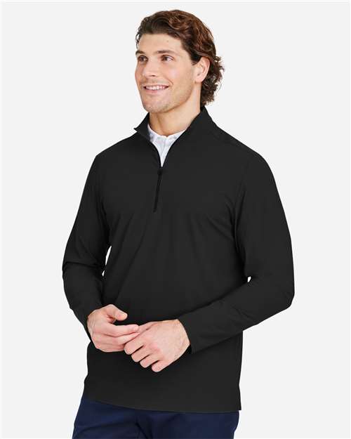 Black Men's CrownLux Performance® Windsor Welded Quarter-Zip Pullover - DG410