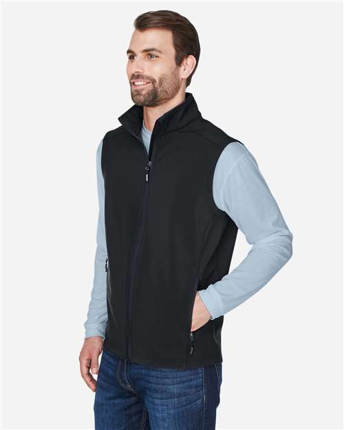 Black Men's Cruise Two-Layer Fleece Bonded Soft Shell Vest - CE701