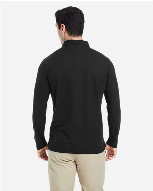 Black Men's Fusion ChromaSoft™ Long Sleeve Pique Polo - CE112L