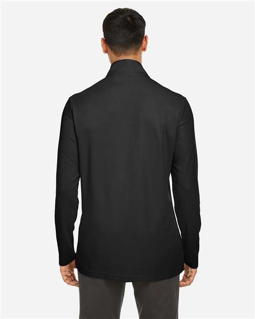 Black Men's Fusion ChromaSoft™ Pique Quarter-Zip Pullover - CE405