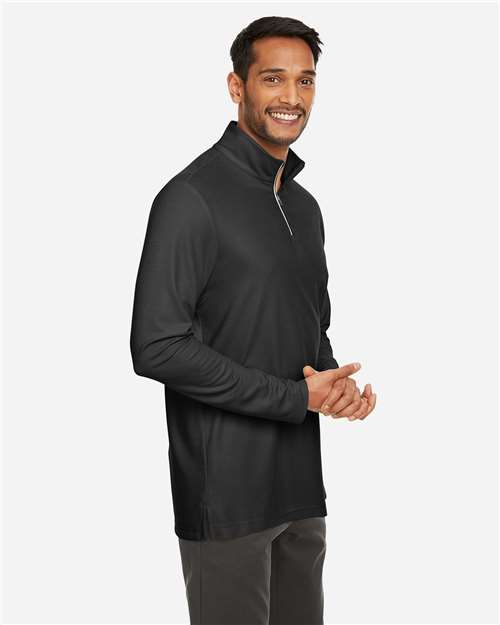 Black Men's Fusion ChromaSoft™ Pique Quarter-Zip Pullover - CE405