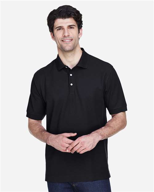 Black Men's Pima Piqué Polo - D100