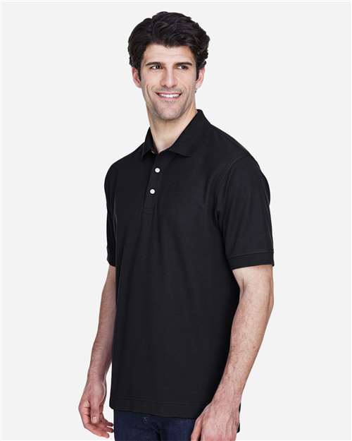 Black Men's Pima Piqué Polo - D100