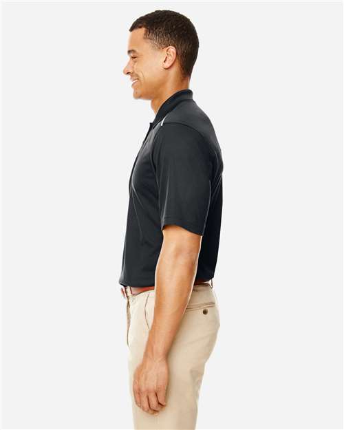 Black Men's Radiant Performance Piqué Polo with Reflective Piping - 88181R