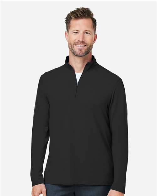Black Men's Raleigh Stretch Quarter-Zip Pullover - DG425