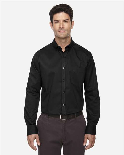 Black Men's Tall Operate Long Sleeve Twill Dress Shirt - 88193T
