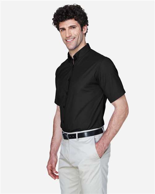 Black Men's Tall Optimum Short Sleeve Twill Dress Shirt - 88194T